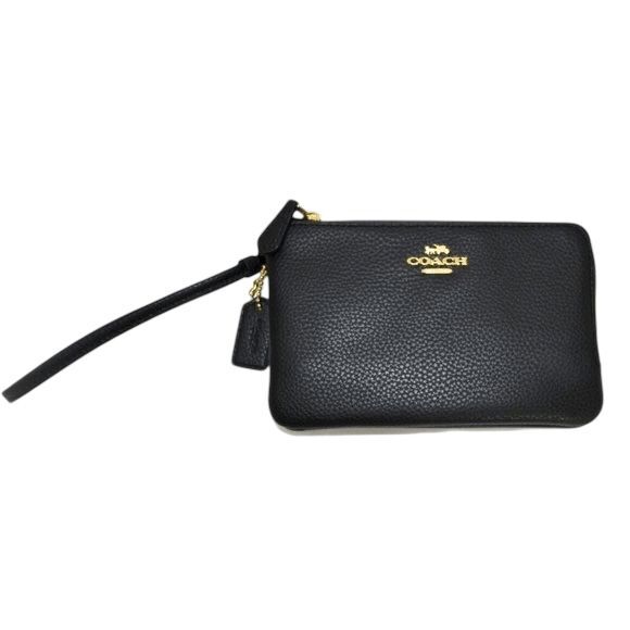 COACH Pebble Leather Double Corner Zip Wallet Wristlet NEW - Picture 2 of 8